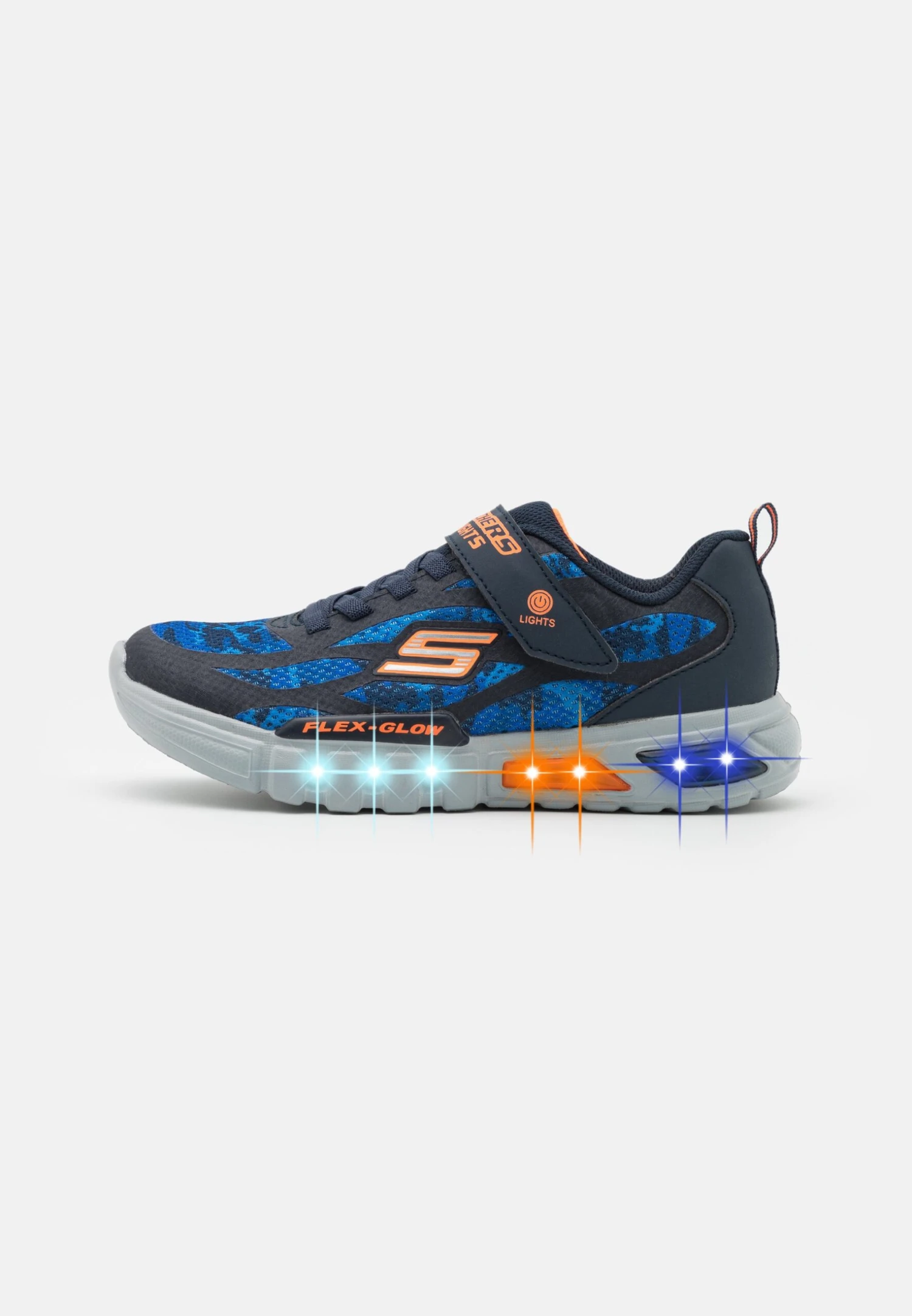 Skechers Flex Glow - Trainers - Navy/Blue/Orange 3 Skechers Flex Glow - Trainers - Navy/Blue/Orange