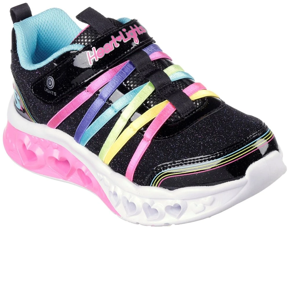 Skechers Flutter Heart Lights Rainbow Bestie Girls Trainers 3 Skechers Flutter Heart Lights Rainbow Bestie Girls Trainers