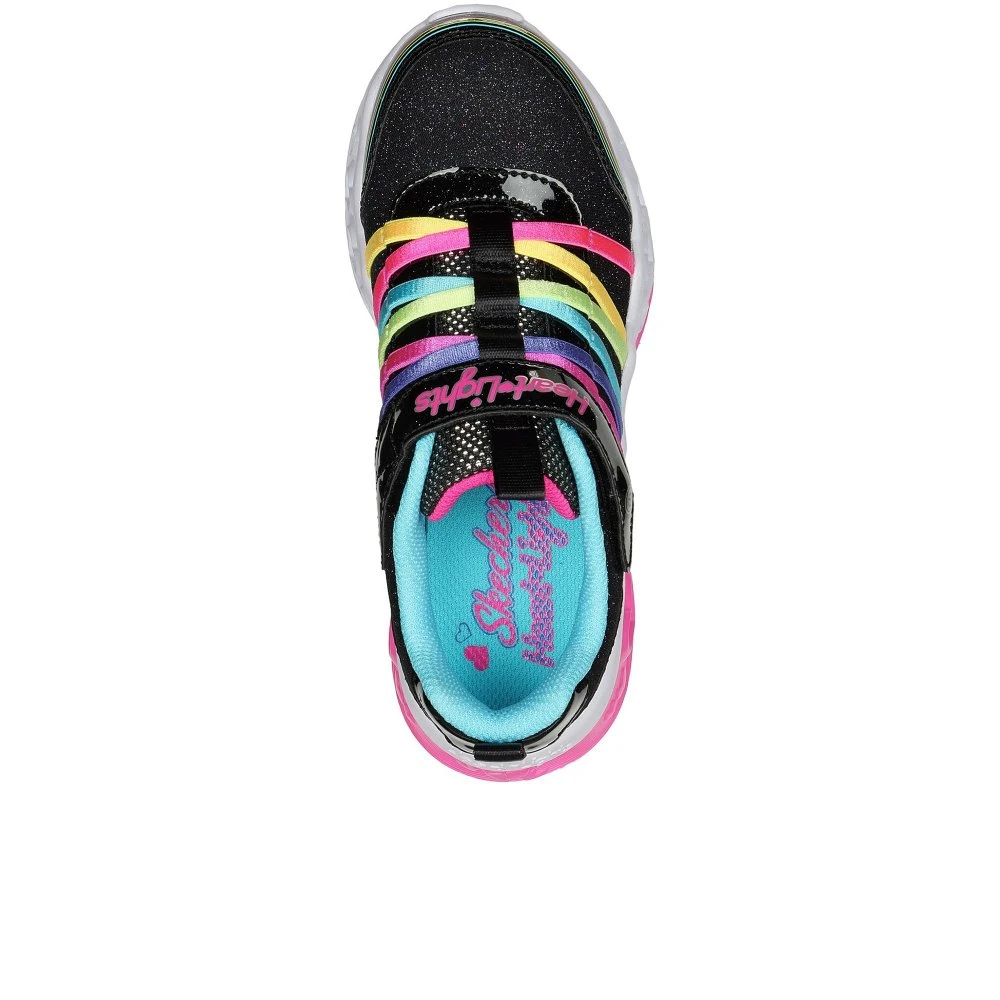 Skechers Flutter Heart Lights Rainbow Bestie Girls Trainers 5 Skechers Flutter Heart Lights Rainbow Bestie Girls Trainers - Image 3