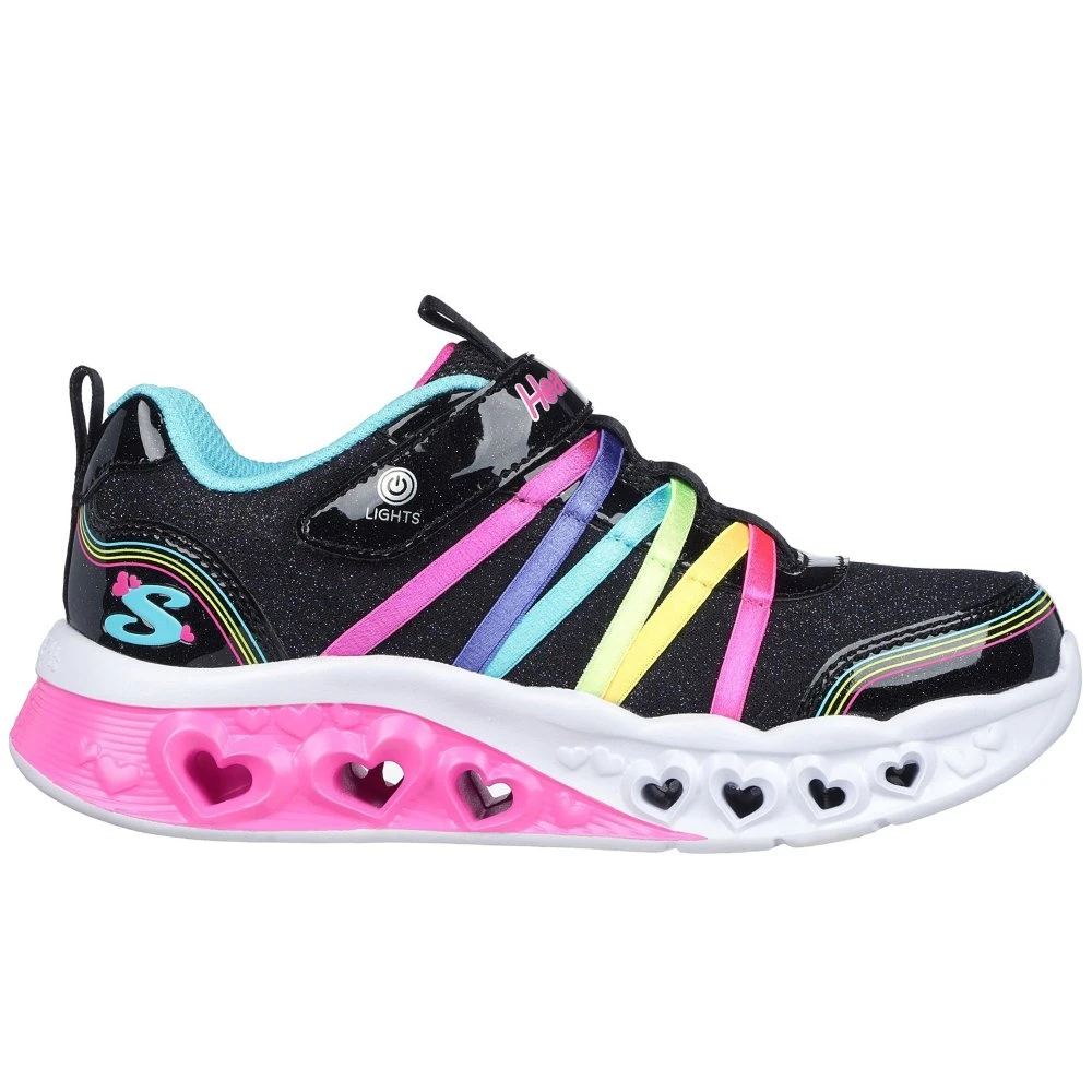 Skechers Flutter Heart Lights Rainbow Bestie Girls Trainers 7 Skechers Flutter Heart Lights Rainbow Bestie Girls Trainers - Image 5