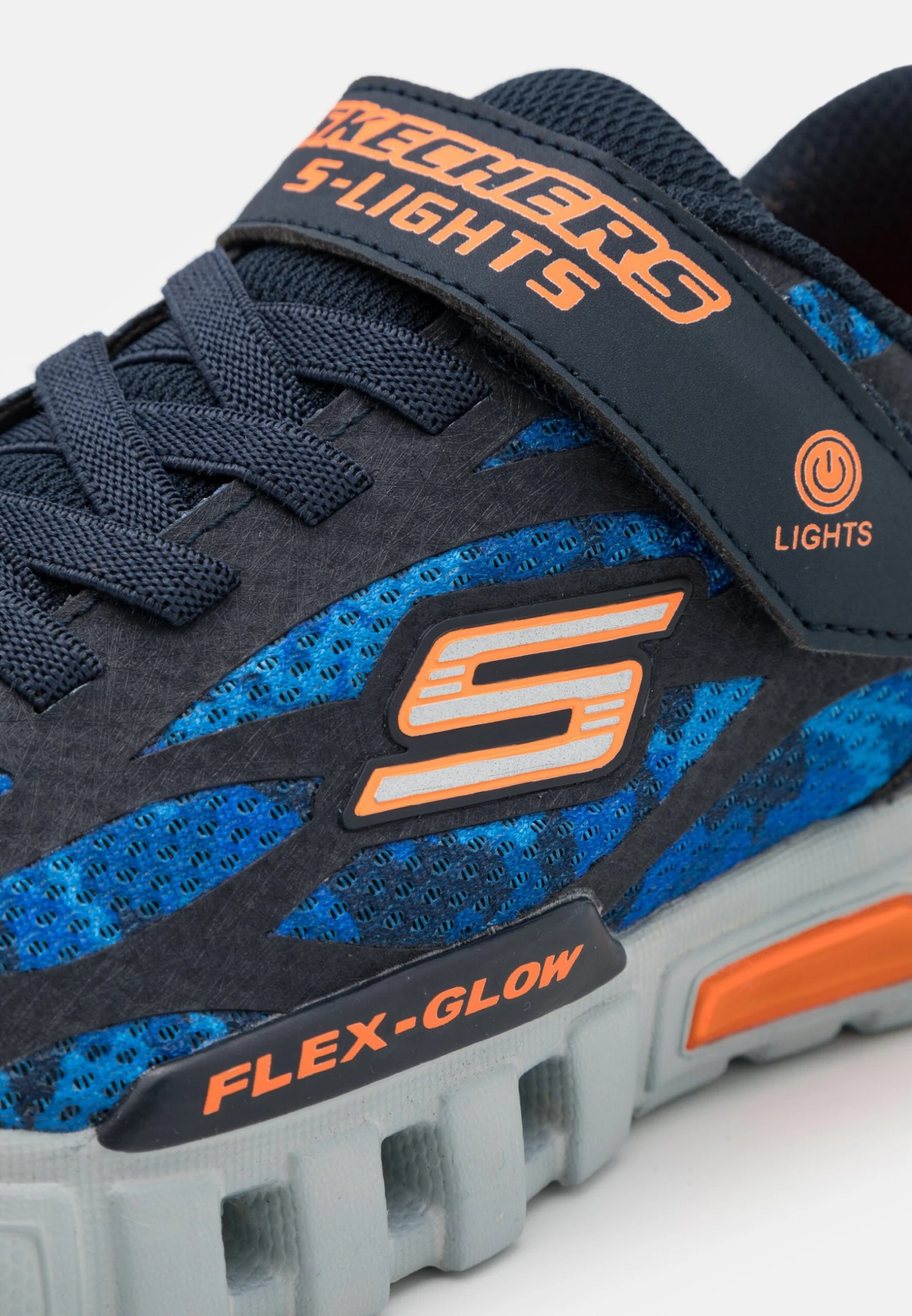 Skechers Flex Glow - Trainers - Navy/Blue/Orange 8 Skechers Flex Glow - Trainers - Navy/Blue/Orange - Image 6