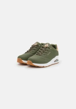 Uno - Trainers - Olive Durabuck/Rose Gold Trim -Skechers Sales Store b0a5112289024aea9f06b47cc83312b8