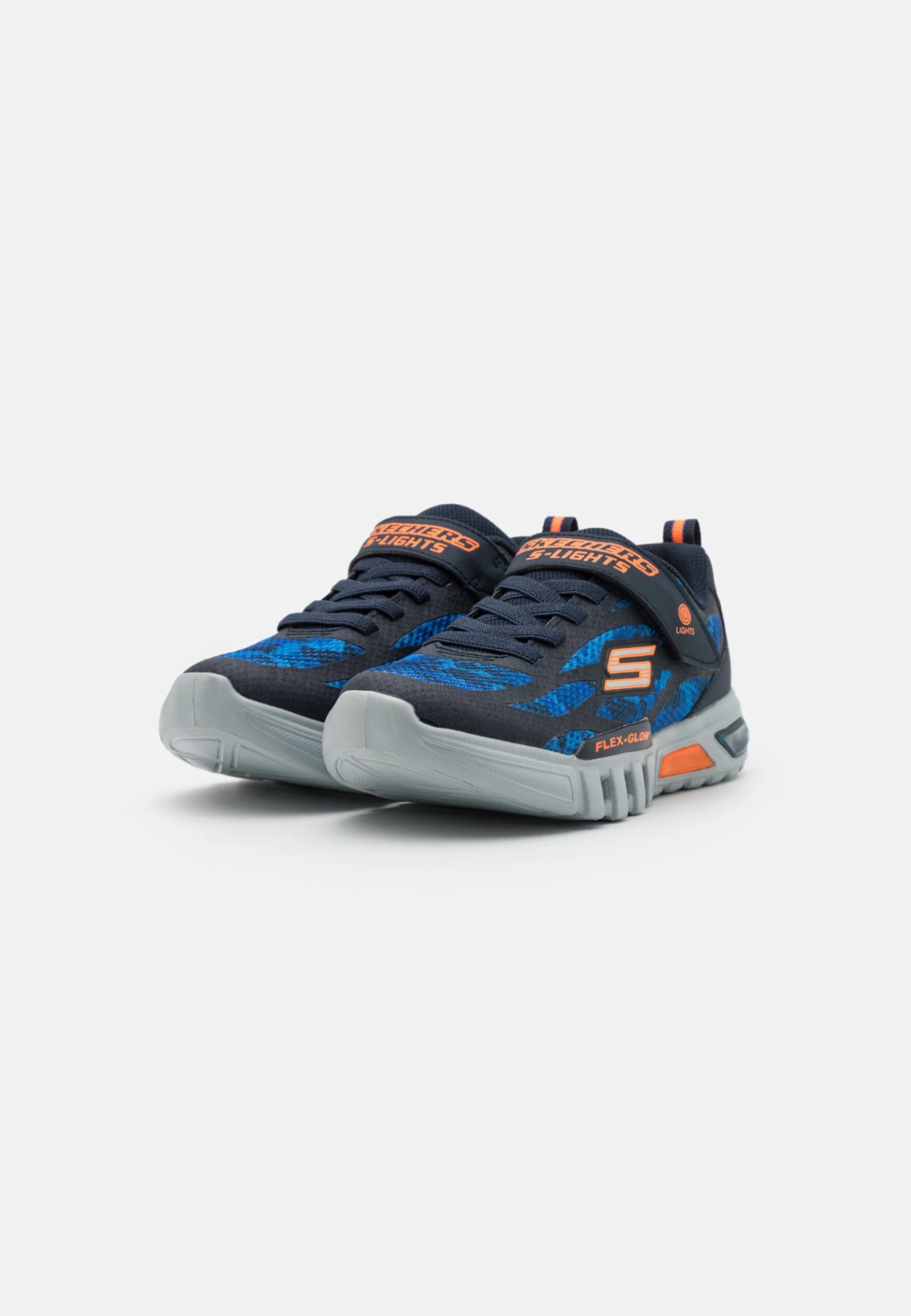 Skechers Flex Glow - Trainers - Navy/Blue/Orange 4 Skechers Flex Glow - Trainers - Navy/Blue/Orange - Image 2