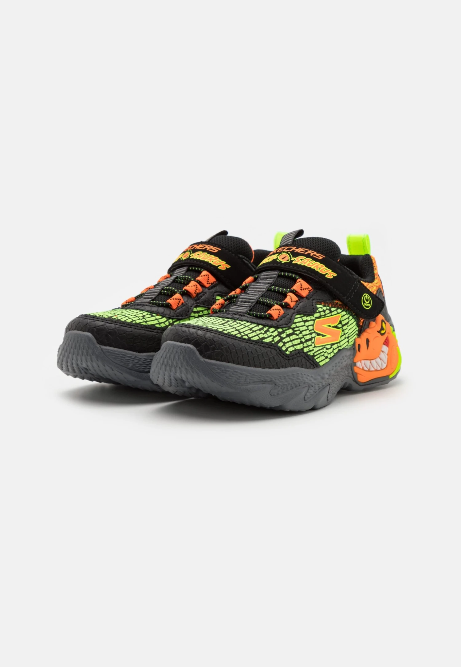 Skechers Dino Lights Unisex - Trainers - Black/Orange/Green 4 Skechers Dino Lights Unisex - Trainers - Black/Orange/Green - Image 2